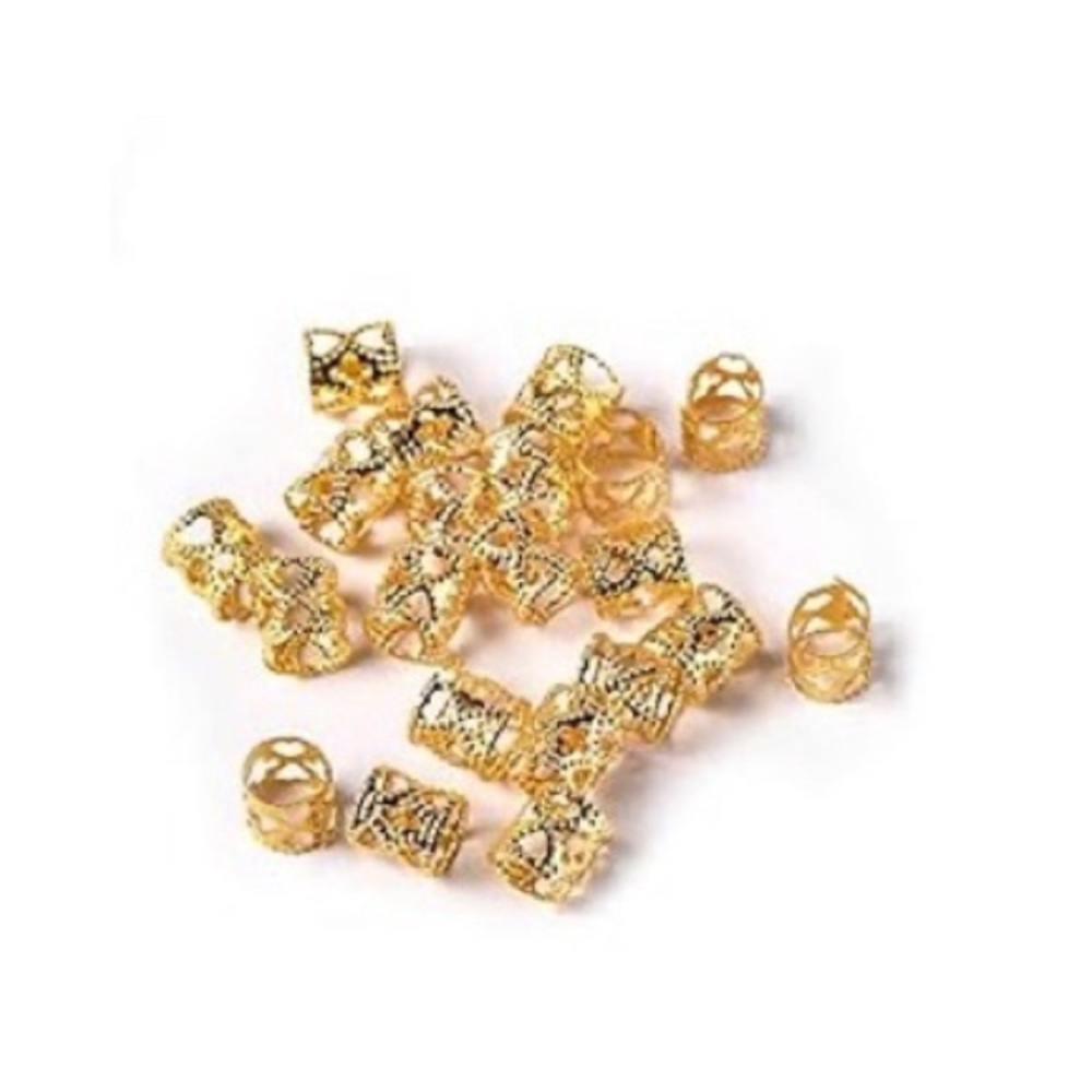 20 pack adjustable gold hair beads